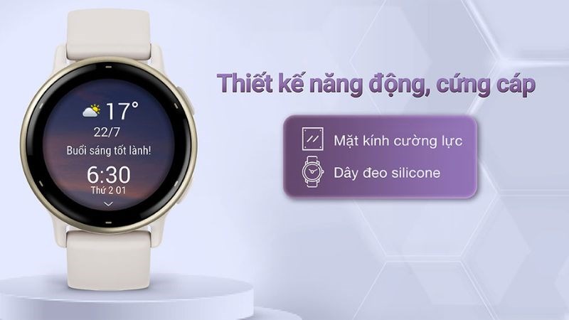 GARMIN vívoactive5 có thiết kế thời trang và nhỏ gọn GARMIN vívoactive5 có thiết kế thời trang và nhỏ gọn
