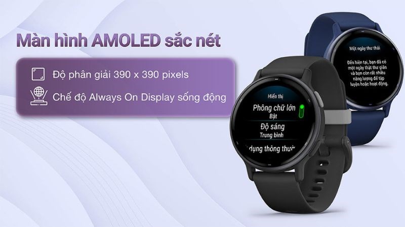 Màn hình AMOLED hiển thị nội dung rõ ràng, sắc nét Màn hình AMOLED hiển thị nội dung rõ ràng, sắc nét