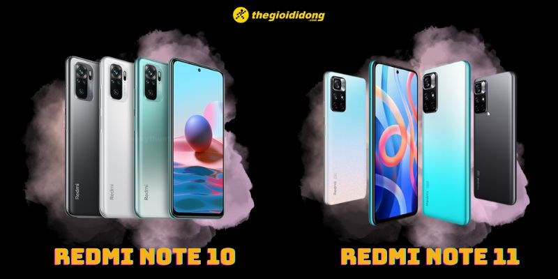 Bảng m&agrave;u của Redmi Note 10 v&agrave; Redmi Note 11