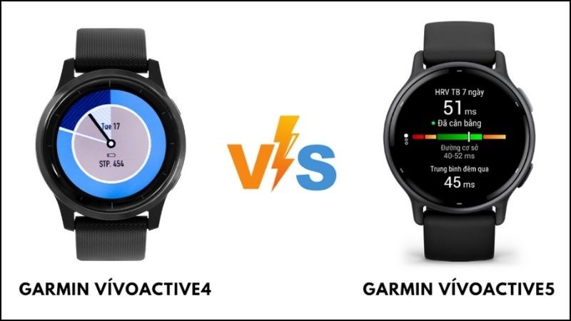 Garmin v&iacute;voactive 5 được n&acirc;ng cấp l&ecirc;n m&agrave;n h&igrave;nh AMOLED so với MIP ở phi&ecirc;n bản cũ