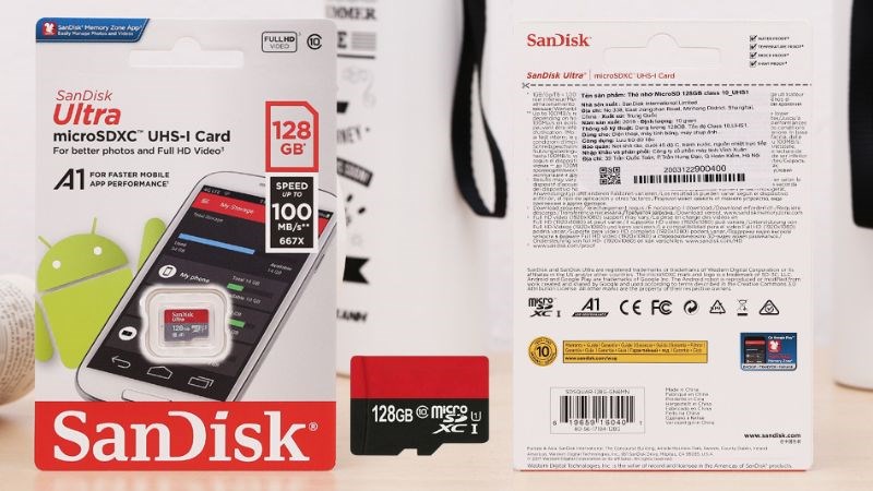 Thẻ nhớ MicroSD 128GB Class 10 có thiết kế gọn nhẹ Thẻ nhớ MicroSD 128GB Class 10 có thiết kế gọn nhẹ