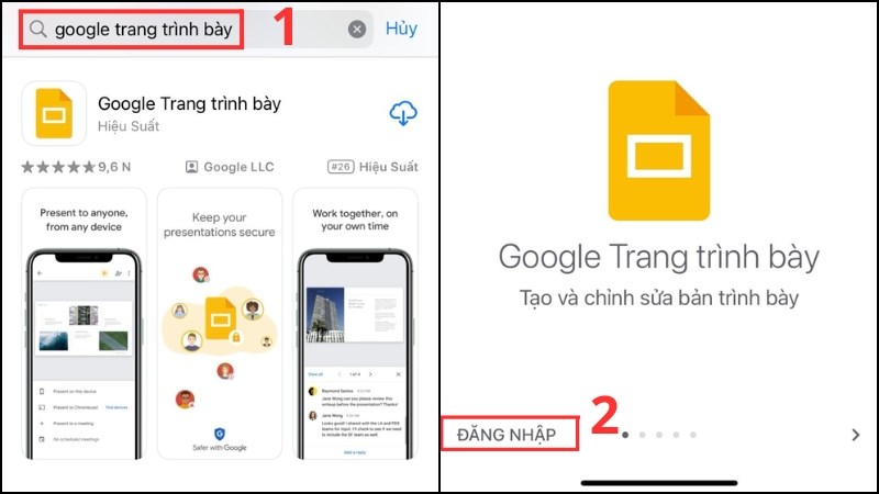 Tải và đăng nhập Google Trang Trình bày