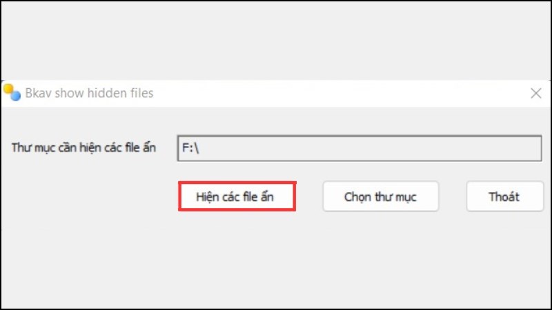z Chọn Hiện các file ẩn
