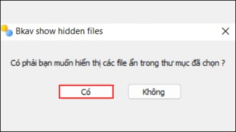 z Chọn Có để tiếp tục