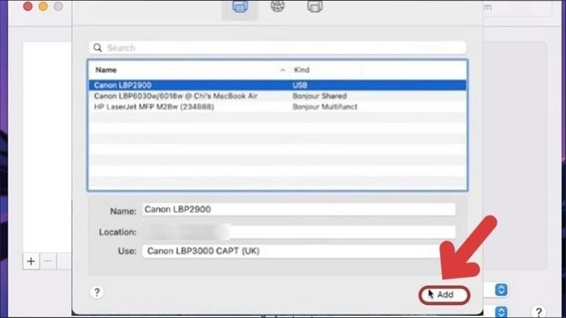 Nhấn Add l&agrave; bạn đ&atilde; c&oacute; thể kết nối th&agrave;nh c&ocirc;ng m&aacute;y in với m&aacute;y t&iacute;nh của m&igrave;nh
