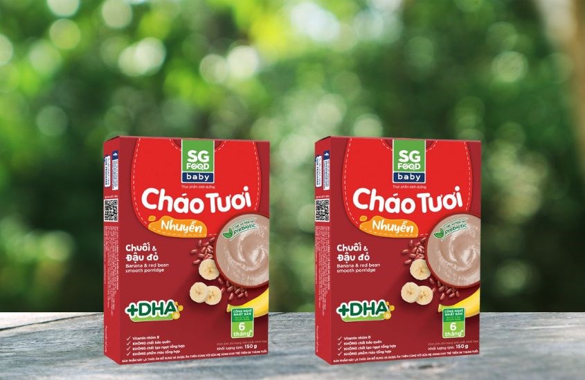 háo tươi nhuyễn SG Food Baby vị chuối, đậu đỏ hộp 150g (từ 6 tháng)