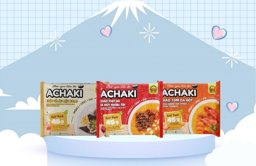 Cháo ăn liền Achaki là sự lựa chọn hoàn hảo cho các mẹ bỉm hoặc những người bận rộn