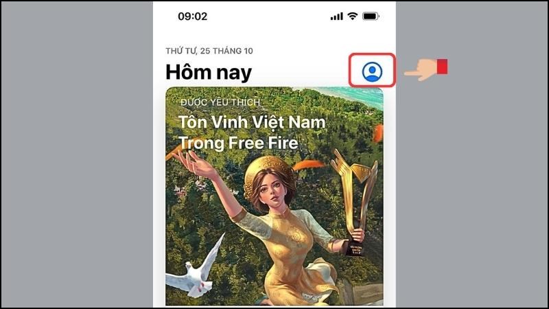 Nhấn v&agrave;o ảnh hồ sơ của m&igrave;nh ở ph&iacute;a tr&ecirc;n b&ecirc;n phải m&agrave;n h&igrave;nh