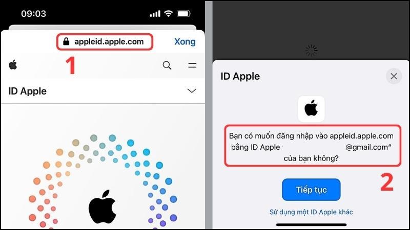 Đăng nhập v&agrave;o trang web bằng ch&iacute;nh email v&agrave; mật khẩu trong Apple Store