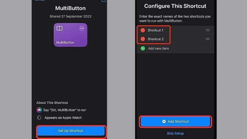 Chọn Set Up Shortcut để th&ecirc;m ph&iacute;m tắt