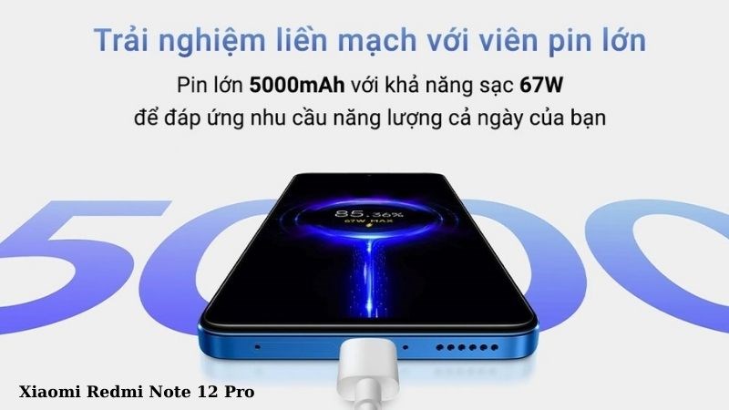 Xiaomi Redmi Note 12 Pro sở hữu viên pin