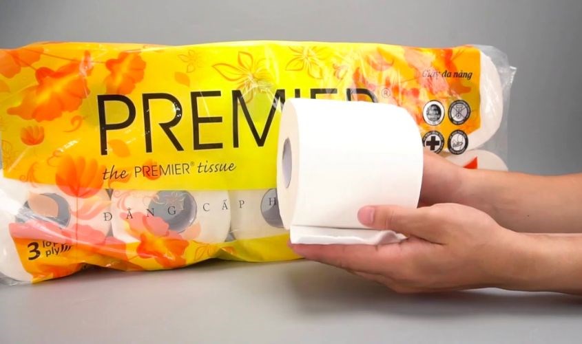 Lốc 10 cuộn giấy vệ sinh PREMIER Deluxe 3 lớp