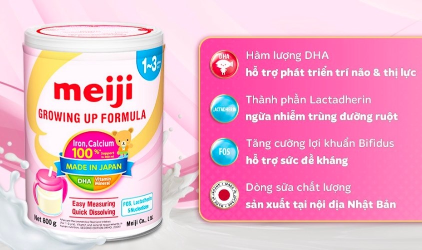 Sữa bột Meiji Growing Up Formula 800g (1 - 3 tuổi)