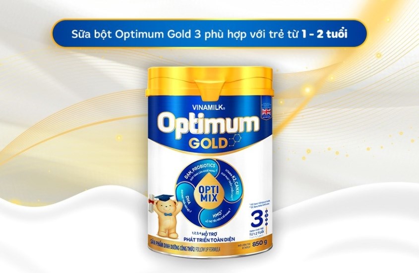 Sữa bột Vinamilk Optimum Gold số 3 850g (1 - 2 tuổi)