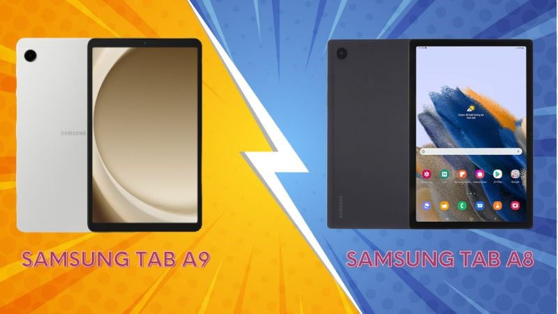 Samsung Tab A9 có thiết kế nhỏ gọn hơn so với Samsung Tab A8