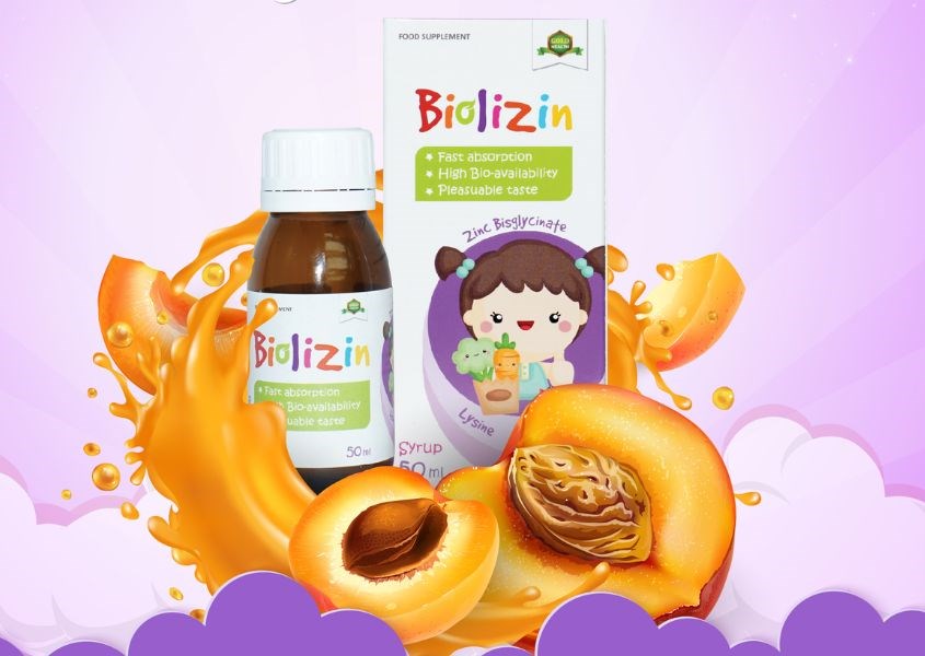 Siro kẽm Biolizin có hương đào thơm ngon dễ uống