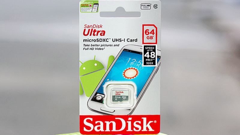 Thẻ nhớ Sandisk MicroSD 64GB class 10_U1 với thiết kế siêu nhỏ