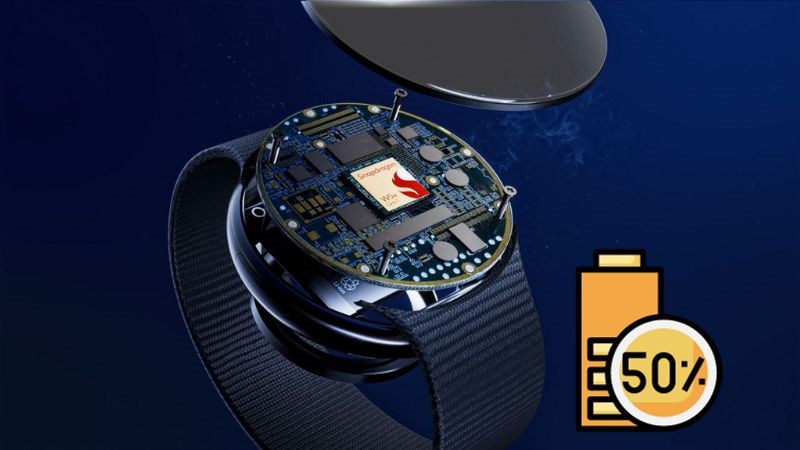 Chip Snapdragon W5+ Gen 1 giúp tiết kiệm pin lên đến 50% khi sử dụng Chip Snapdragon W5+ Gen 1 giúp tiết kiệm pin lên đến 50% khi sử dụng
