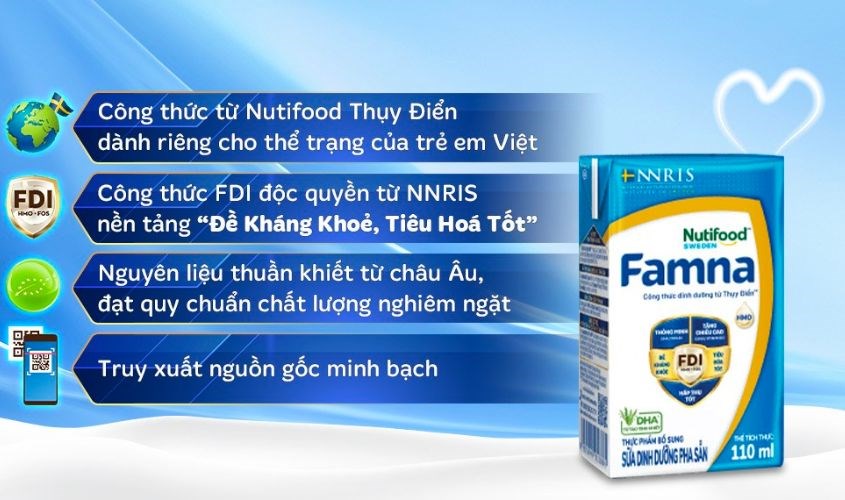 Thành phần và công dụng của sữa Nutifood Famna