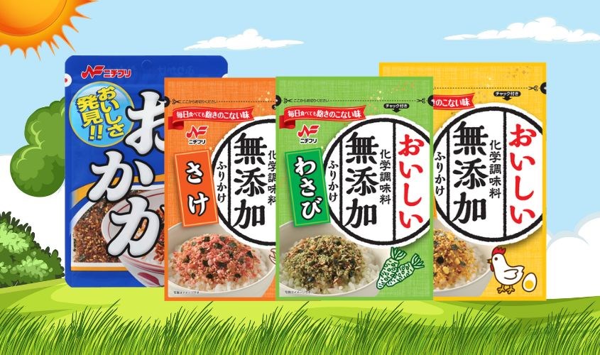 Một số sản phẩm gia vị rắc cơm của Nichifuri
