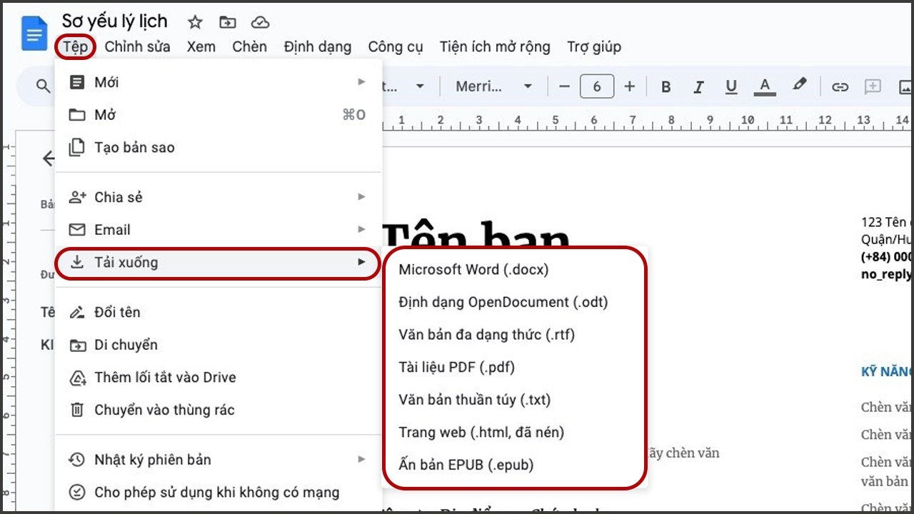 Cách tải file trên Google Tài liệu