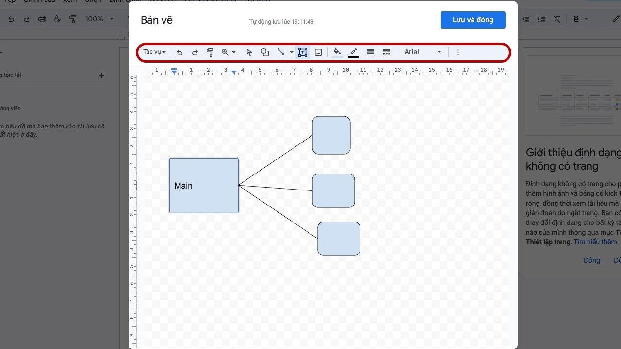 Cách vẽ sơ đồ trên Google Tài liệu