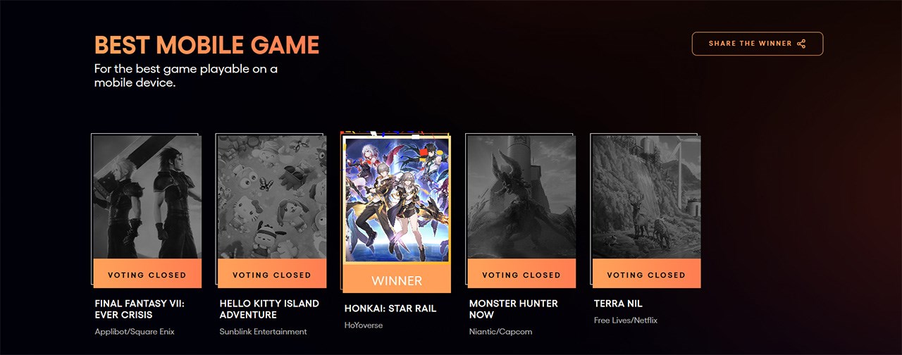 Honkai: Star Rail dành chiến thắng tại hạn mục Best Mobile Game