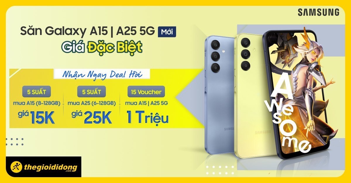 Đăng ký thông tin, cơ hội nhận Galaxy A15 | A25 series chỉ từ 15K