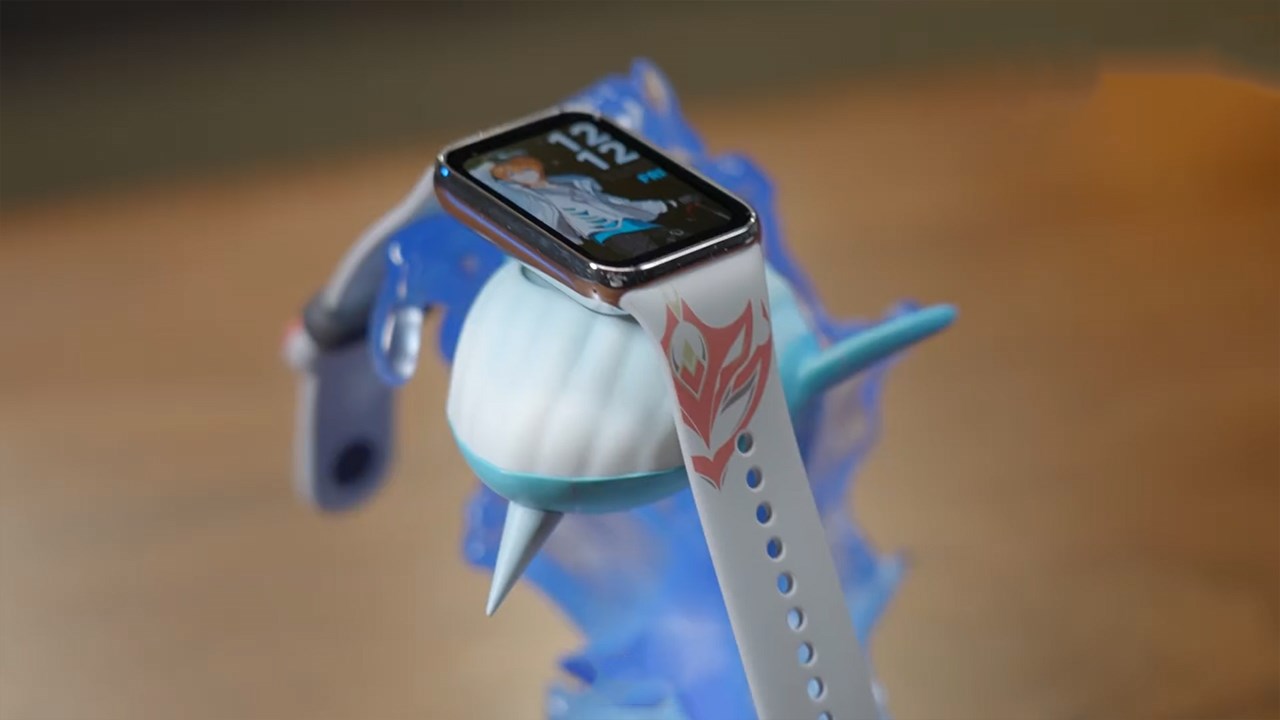 Xiaomi Band 8 Pro Genshin Impact Edition được trang bị dây đeo silicon in hình mặt nạ nhân vật Childe Xiaomi Band 8 Pro Genshin Impact Edition được trang bị dây đeo silicon in hình mặt nạ nhân vật Childe