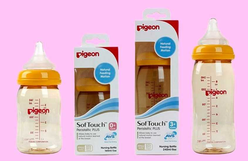 Bình sữa nhựa PPSU Pigeon Plus cổ rộng 240 ml (từ 3 tháng)