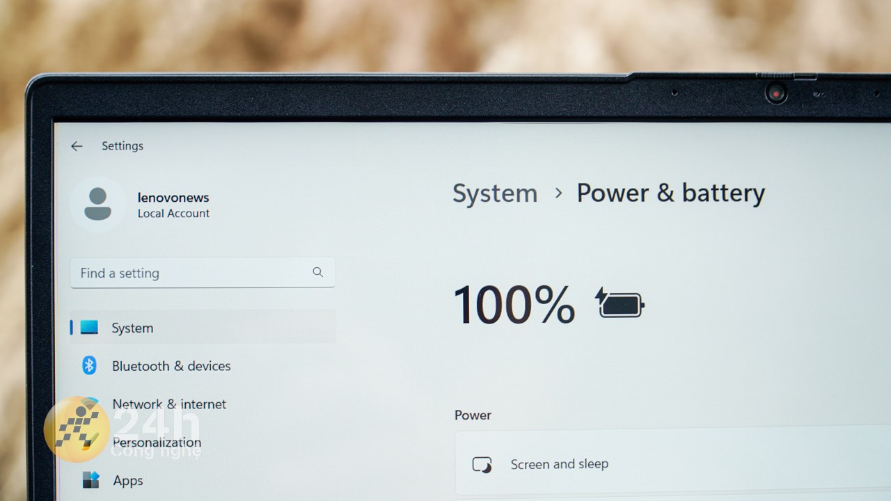 Lenovo V15 G4 IRU được trang bị viên pin có công suất 38 Wh