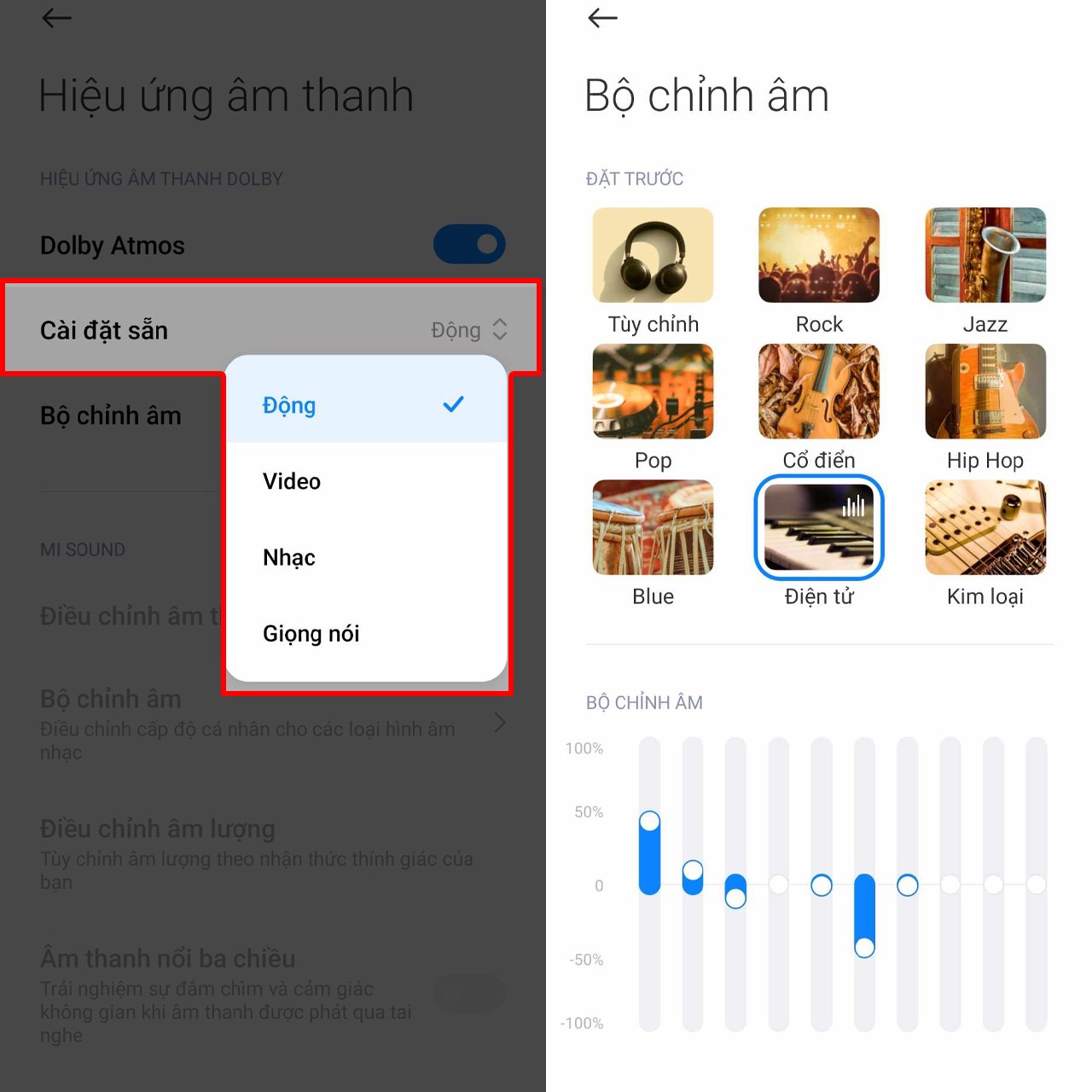 Cách chỉnh âm thanh Dolby Atmos trên Xiaomi