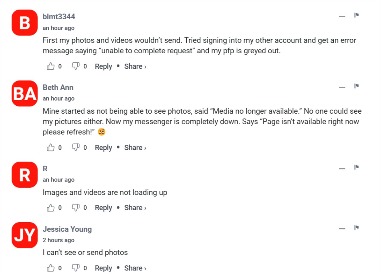 Messenger tiếp tục gặp lỗi diện rộng, không thể gửi hay nhận hình ảnh