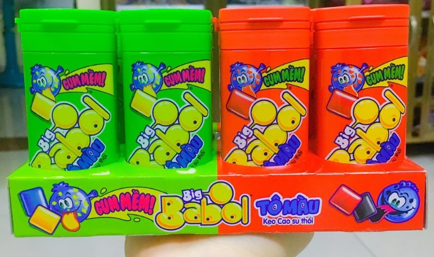 Kẹo singum Big Babol hương tự nhiên hũ 16g (từ 3 tuổi) - Màu ngẫu nhiên