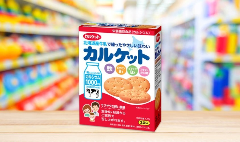 Bánh quy Calket vị sữa Hokkaido hộp 75g (từ 6 tháng)