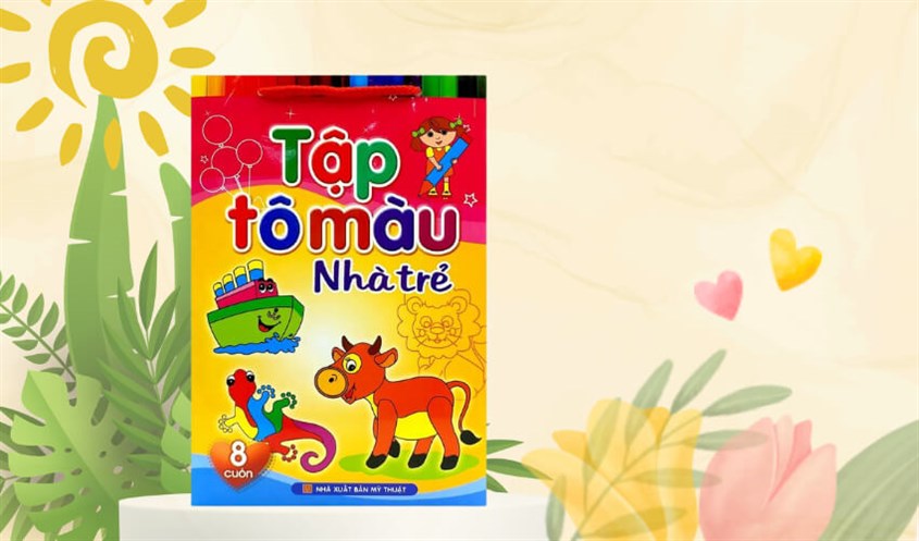 Bộ sách tập tô màu nhà trẻ Minh Long giúp trẻ nhận biết đồ vật, con vật và học chữ