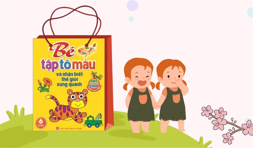 Bộ sách tập tô màu và nhận biết thế giới xung quanh Minh Long giúp bé phát triển năng khiếu thẩm mỹ 