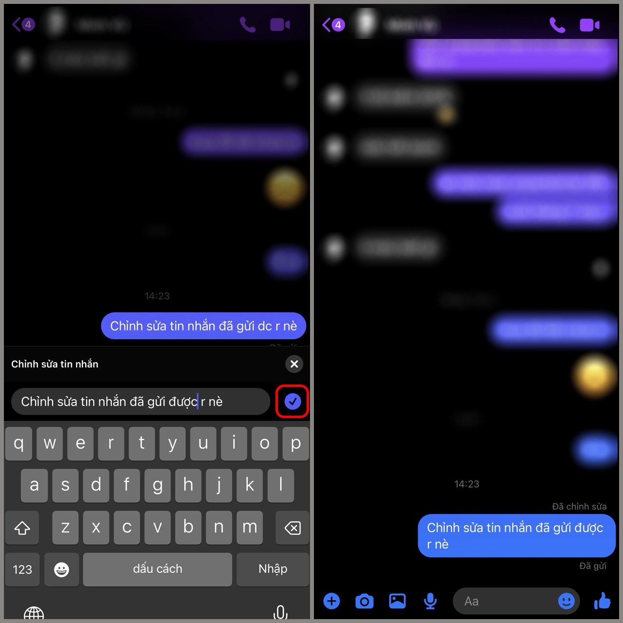 Cách chỉnh sửa tin nhắn đã gửi trên Messenger