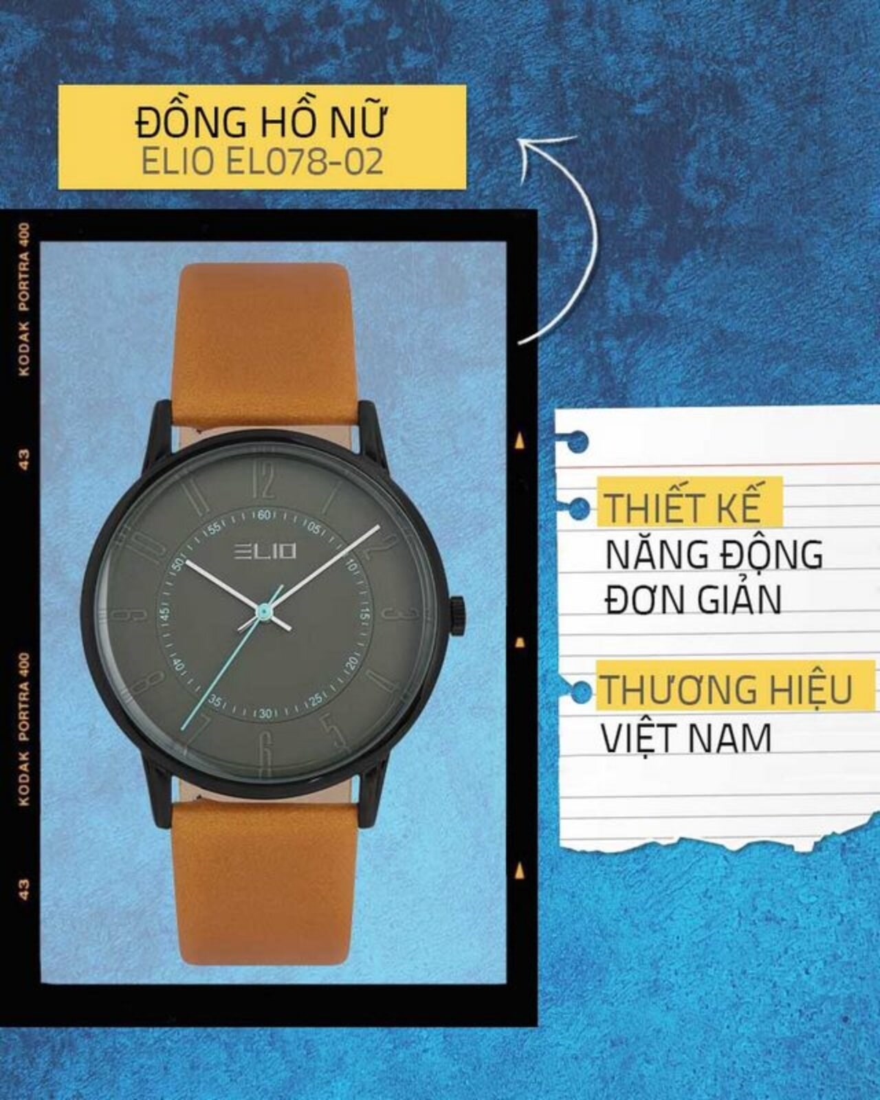 Đồng hồ ELIO Nàng Thơ 33 mm Nữ EL078-02 Đồng hồ ELIO Nàng Thơ 33 mm Nữ EL078-02