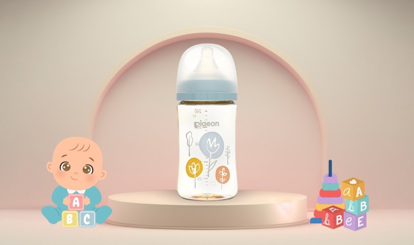 Bình sữa nhựa PPSU Pigeon Plus WN3 cổ rộng 240 ml - Hình hoa (từ 3 tháng) Bình sữa nhựa PPSU Pigeon Plus WN3 cổ rộng 240 ml - Hình hoa (từ 3 tháng)