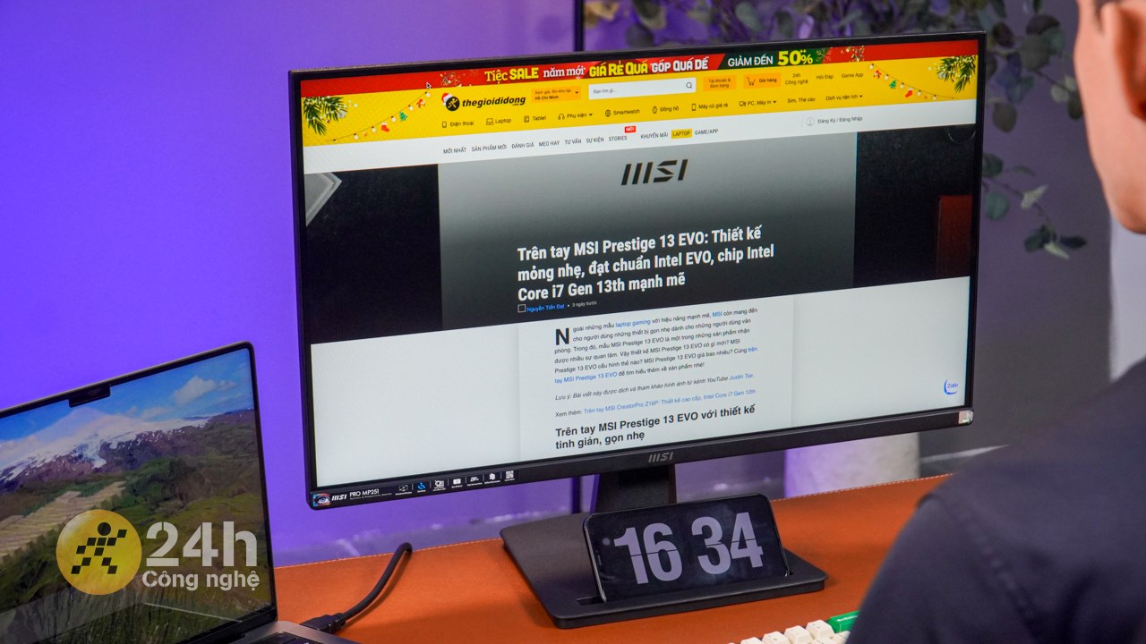 Màn hình của MSI PRO MP251 còn được trang bị nhiều công nghệ màn hình tiên tiến để bảo vệ mắt người dùng,