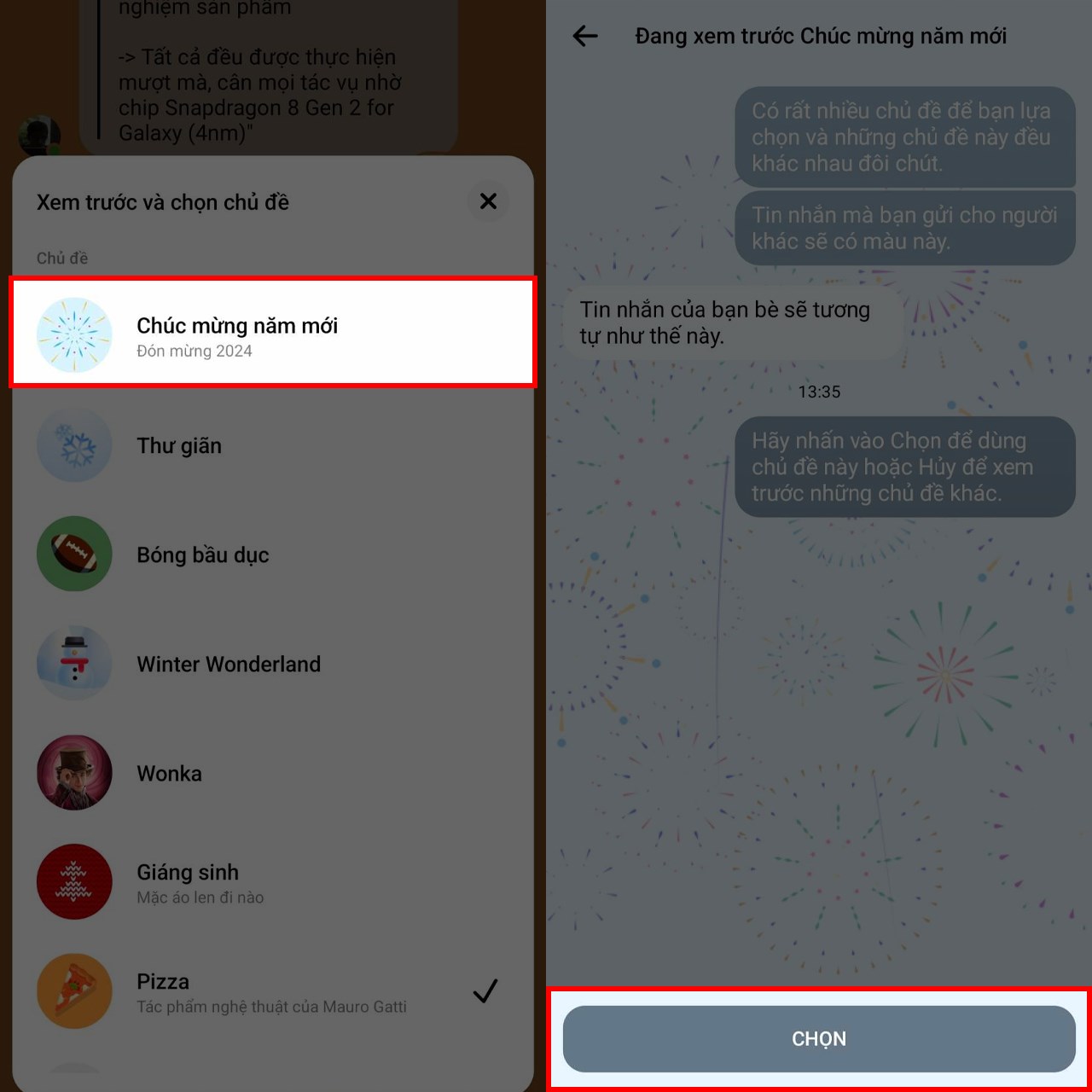 Cách đổi chủ đề năm mới trên Messenger