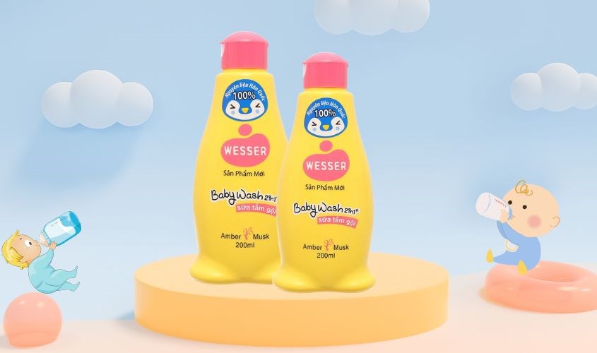 Sữa tắm & gội 2in1 cho bé Wesser hương hổ phách 200 ml (mọi độ tuổi)