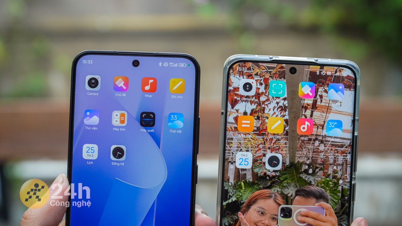 Ứng dụng mặc định của Xiaomi sau khi cập nhật Xiaomi HyperOS (trái) đã được thay đổi biểu tượng so với MIUI 14 cũ (phải).