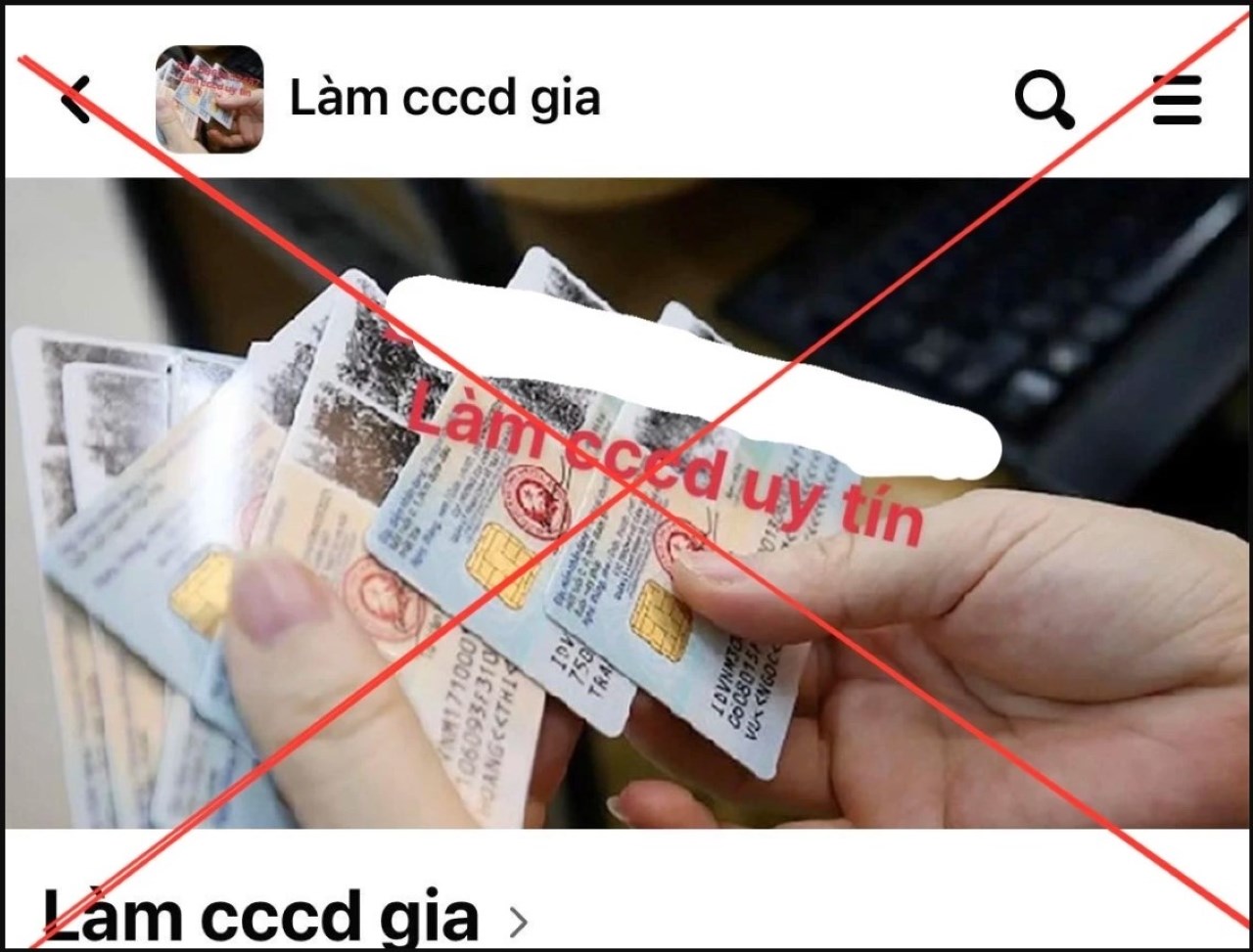 Một hội nhóm nhận làm CCCD giả trên mạng xã hội Một hội nhóm nhận làm CCCD giả trên mạng xã hội