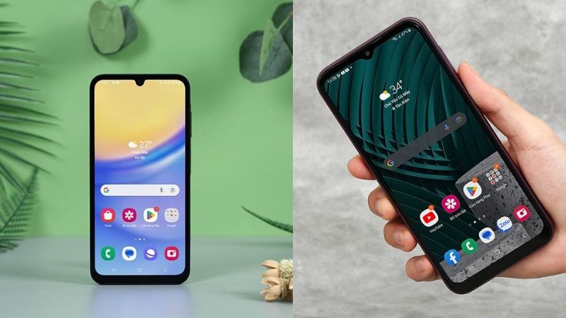 Samsung A15 với màn hình Infinity-U và Samsung A14 với Infinity-V