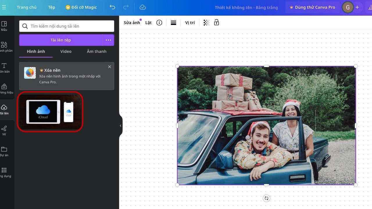 Cách chèn ảnh vào Canva