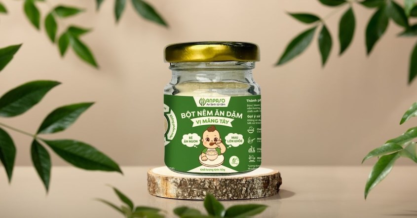 Bột nêm ăn dặm măng tây Anpaso được làm từ thành phần tự nhiên