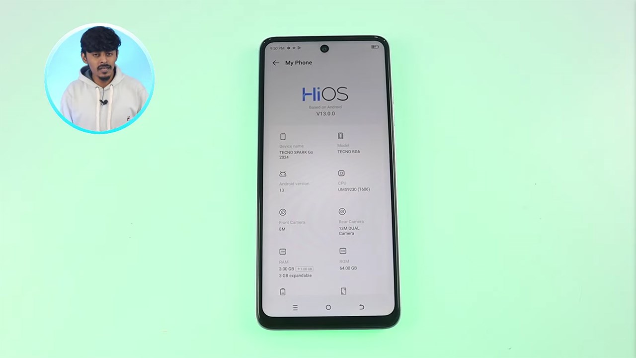Tecno Spark Go 2024 được trang bị bộ cấu hình tốt. Nguồn: Techno Azeem.