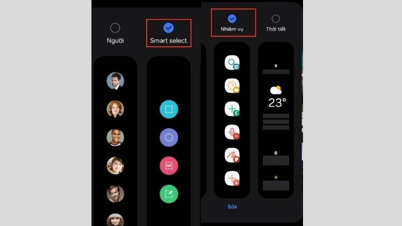 Chọn Lựa chọn th&ocirc;ng minh > Chọn Nhiệm vụ